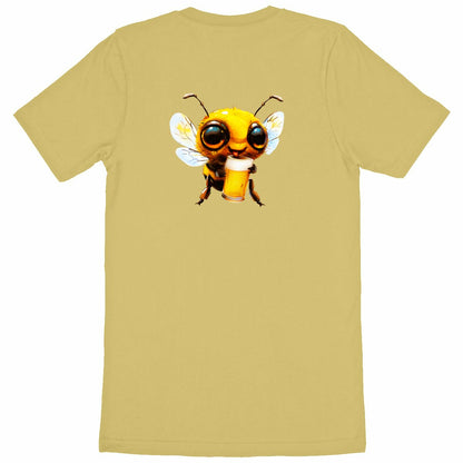 Bee Drinking Beer 1 Back T-shirt Homme à Col Rond