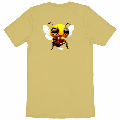 Bee Drinking Wine 1 Back T-shirt Homme à Col Rond