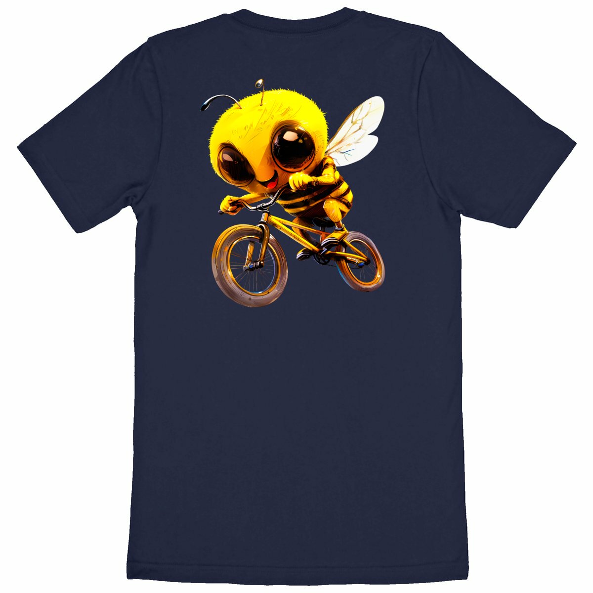 Biking Bee Back T-shirt Homme à Col Rond