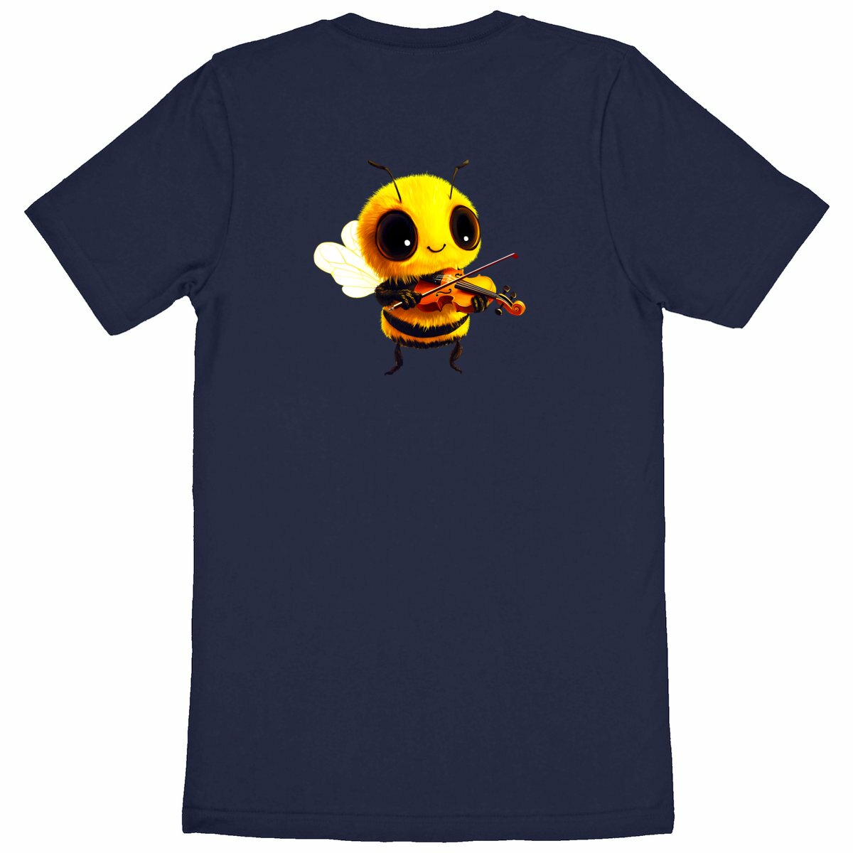 Violin Bee 1 Back T-shirt Homme à Col Rond