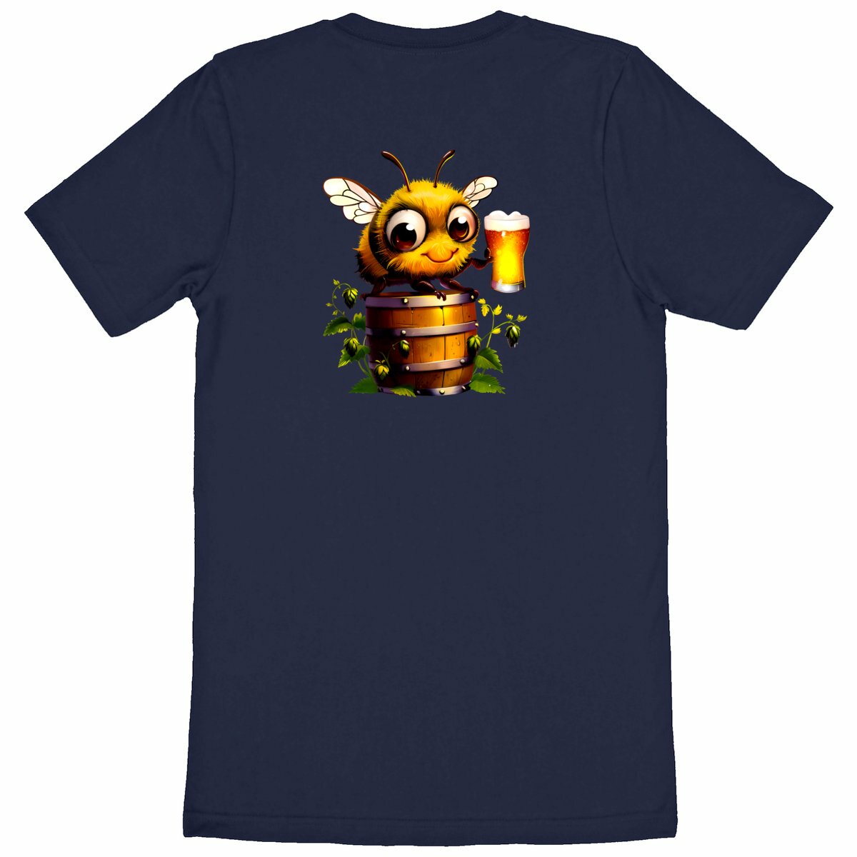 Bee Drinking Beer 2 Back T-shirt Homme à Col Rond