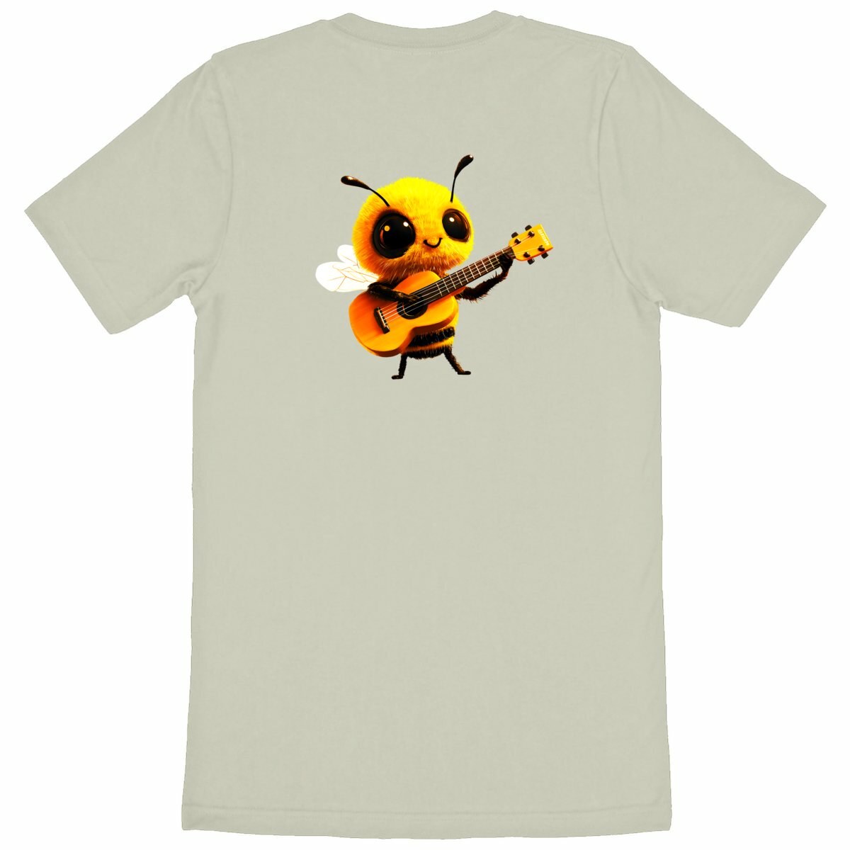 Guitar Bee 1 Back T-shirt Homme à Col Rond