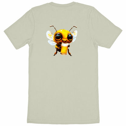 Bee Drinking Beer 1 Back T-shirt Homme à Col Rond