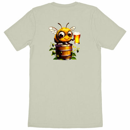 Bee Drinking Beer 2 Back T-shirt Homme à Col Rond