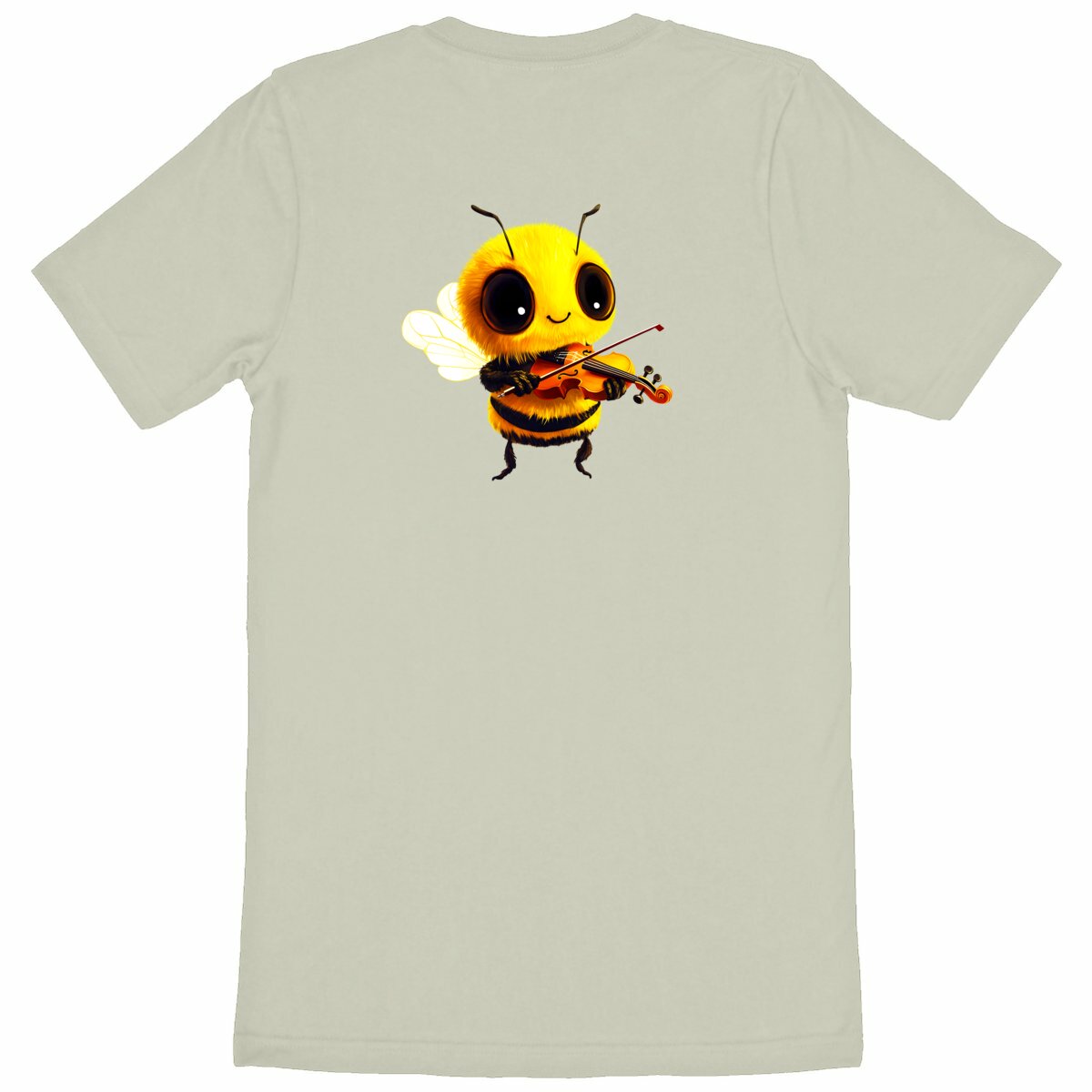 Violin Bee 1 Back T-shirt Homme à Col Rond