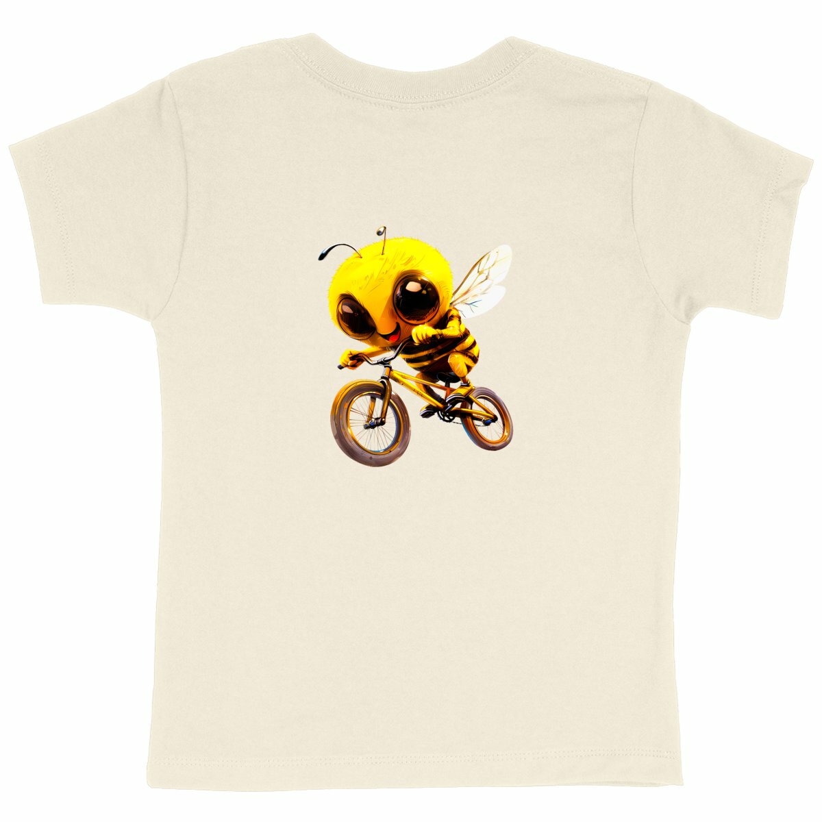 Biking Bee Back T-shirt Enfant à Col Rond