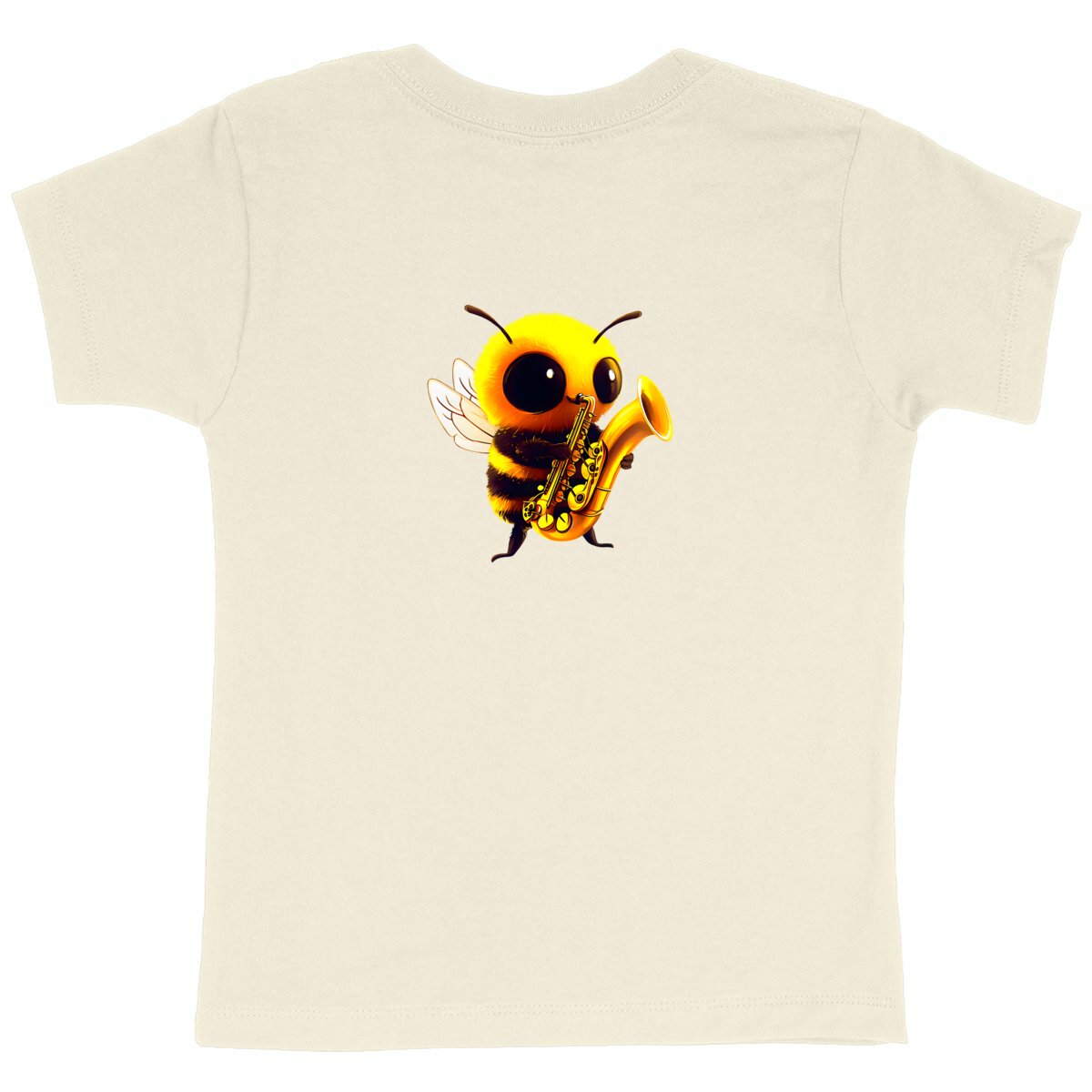 Saxophone Bee 1 Back T-shirt Enfant à Col Rond