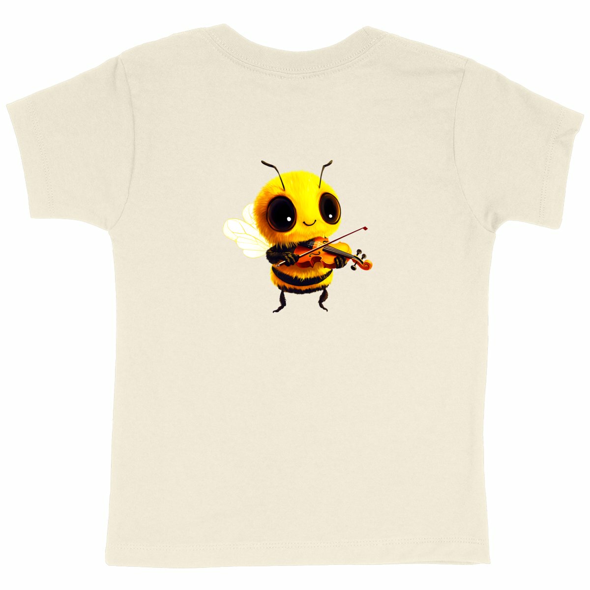 Violin Bee 1 Back T-shirt Enfant à Col Rond