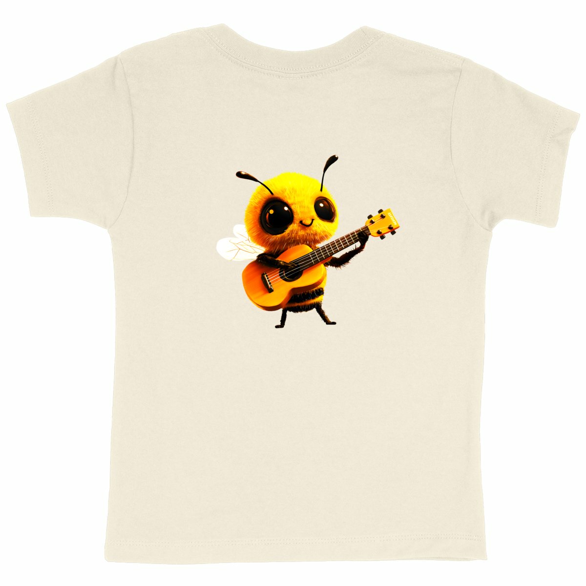 Guitar Bee 1 Back T-shirt Enfant à Col Rond