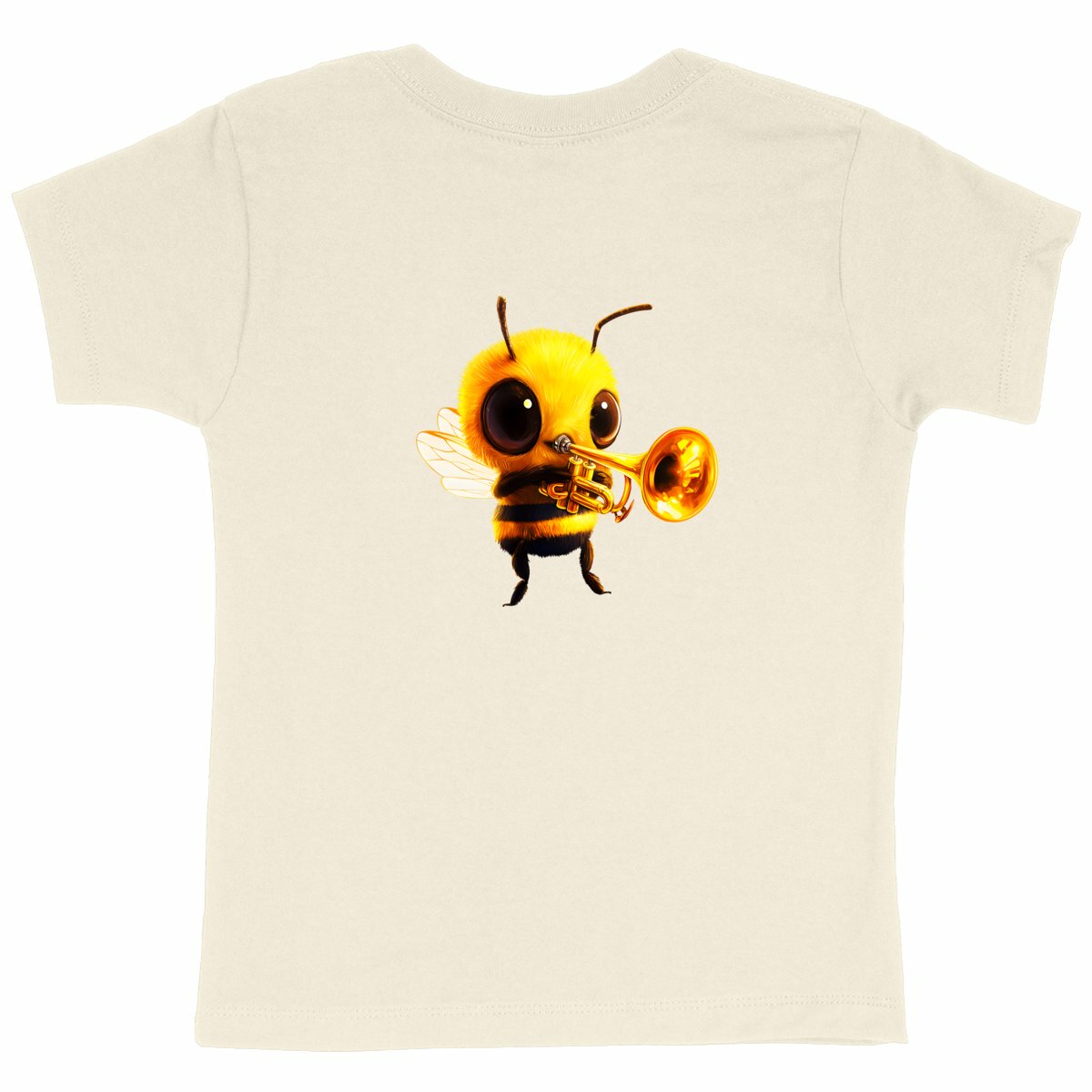 Trumpet Bee 1 Back T-shirt Enfant à Col Rond