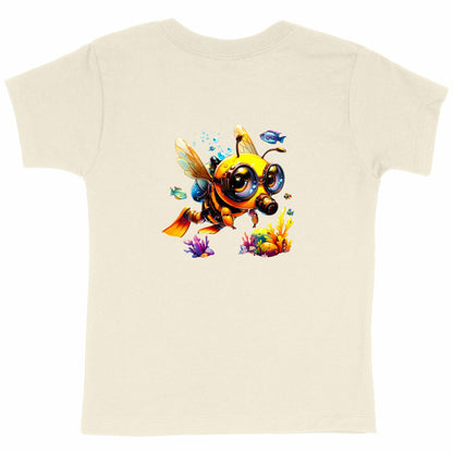 Diving Bee Back T-shirt Enfant à Col Rond