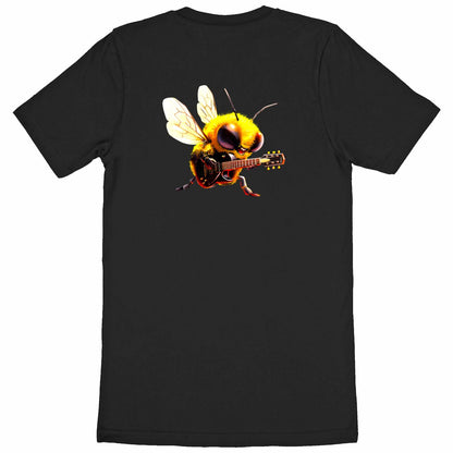 Guitar Bee 2 Back T-shirt Homme à Col Rond