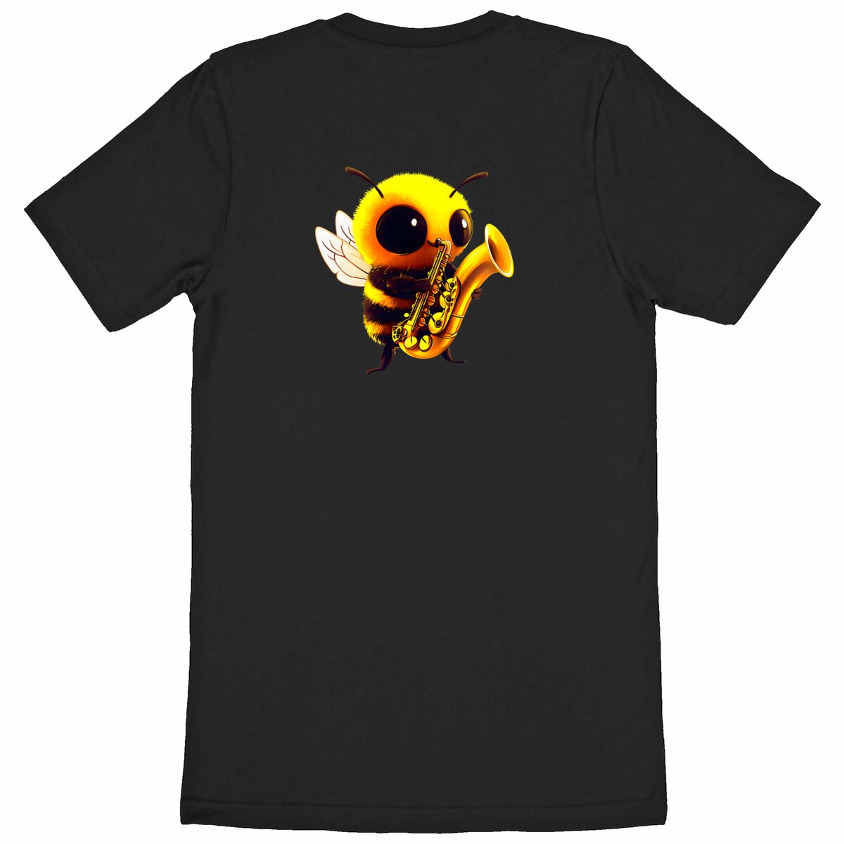 Saxophone Bee 1 Back T-shirt Homme à Col Rond