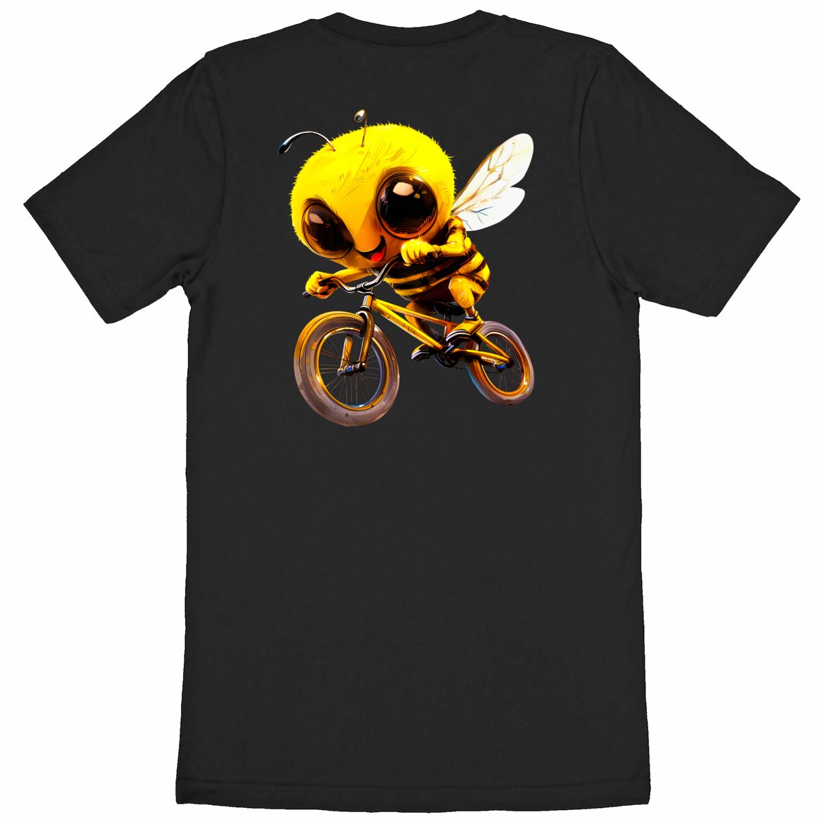 Biking Bee Back T-shirt Homme à Col Rond