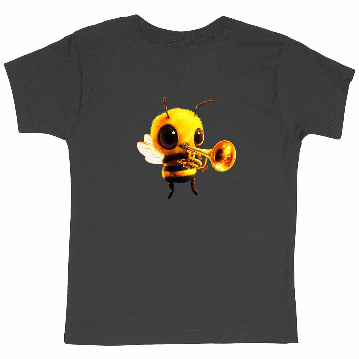 Trumpet Bee 1 Back T-shirt Enfant à Col Rond