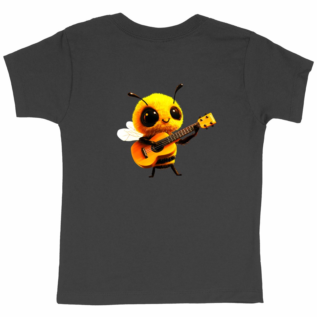 Guitar Bee 1 Back T-shirt Enfant à Col Rond