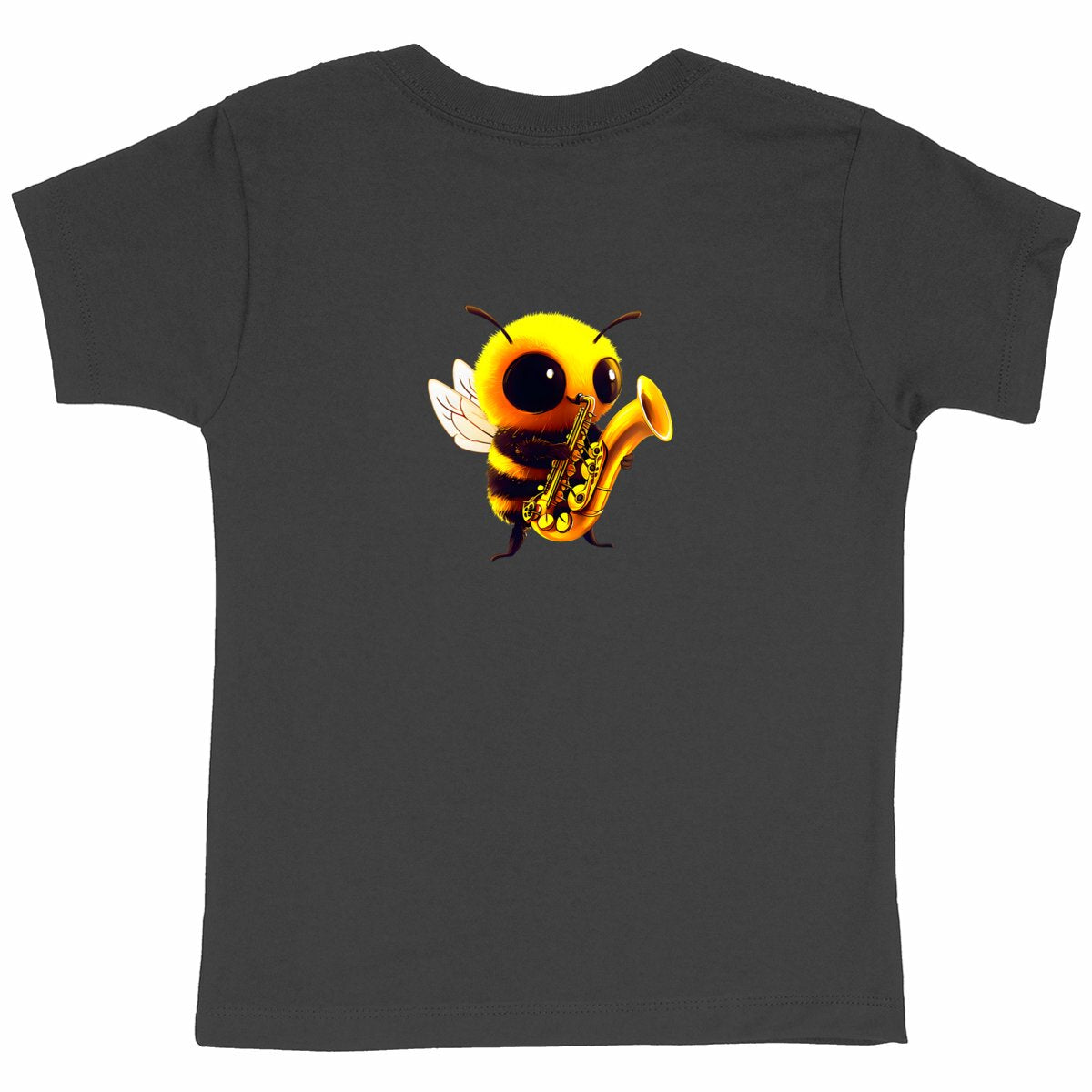 Saxophone Bee 1 Back T-shirt Enfant à Col Rond