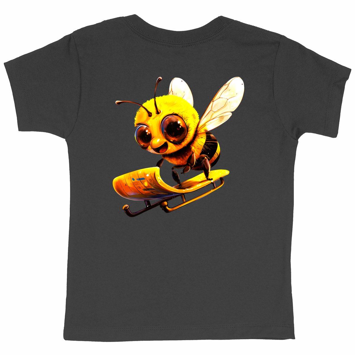 Sledding Bee Back T-shirt Enfant à Col Rond