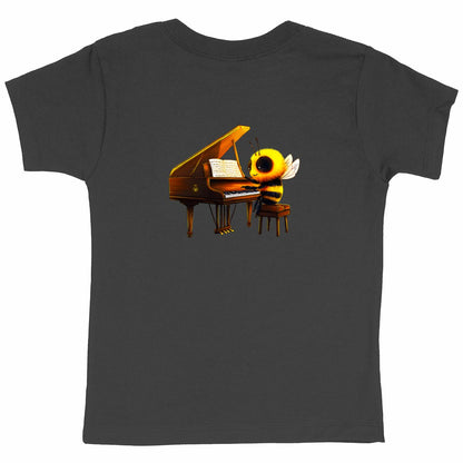 Piano Bee 1 Back T-shirt Enfant à Col Rond