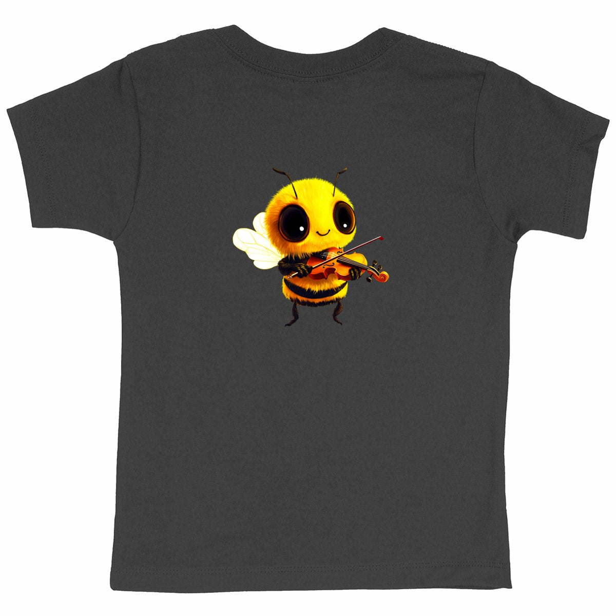 Violin Bee 1 Back T-shirt Enfant à Col Rond