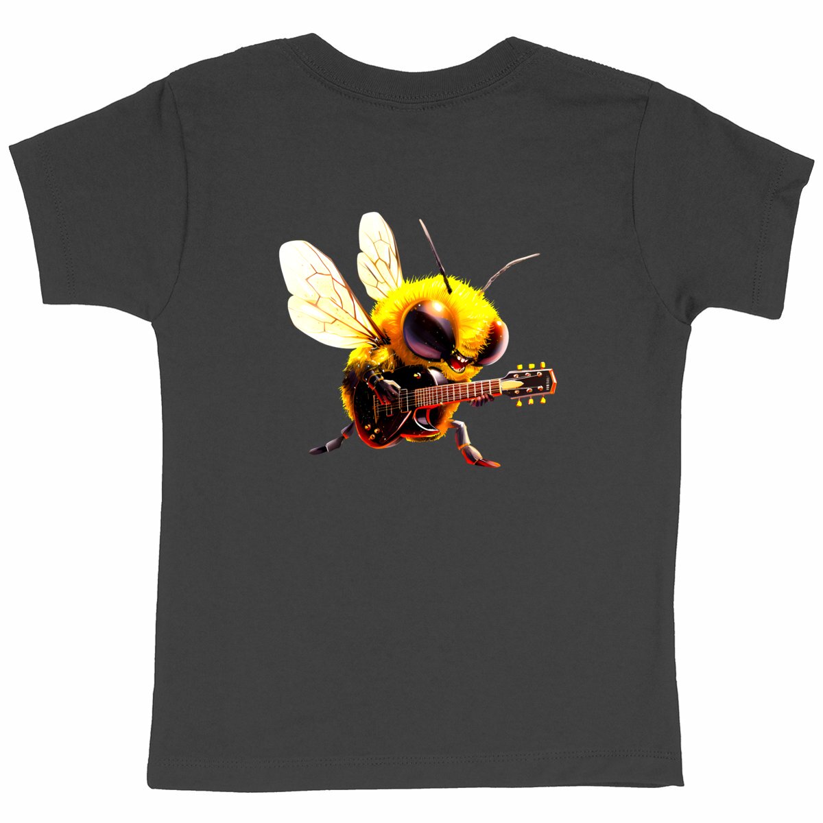 Guitar Bee 2 Back T-shirt Enfant à Col Rond