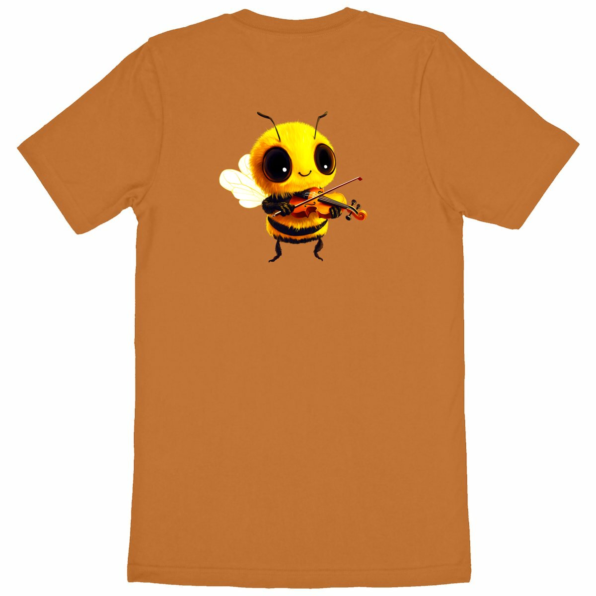 Violin Bee 1 Back T-shirt Homme à Col Rond