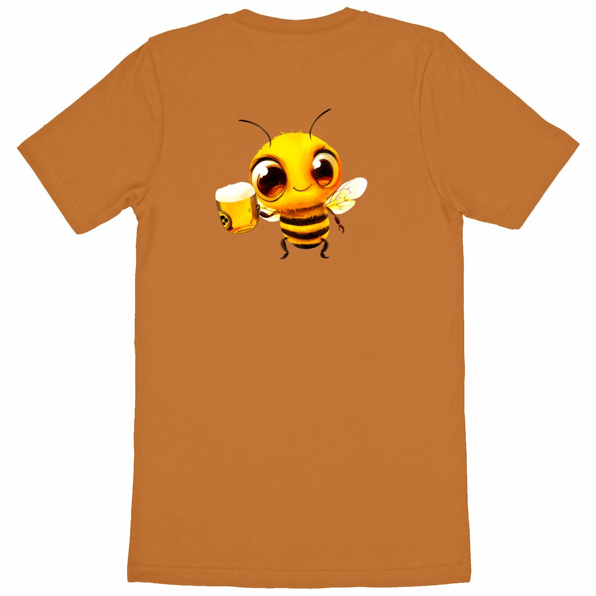 Bee Drinking Beer 2 Back T-shirt Homme à Col Rond