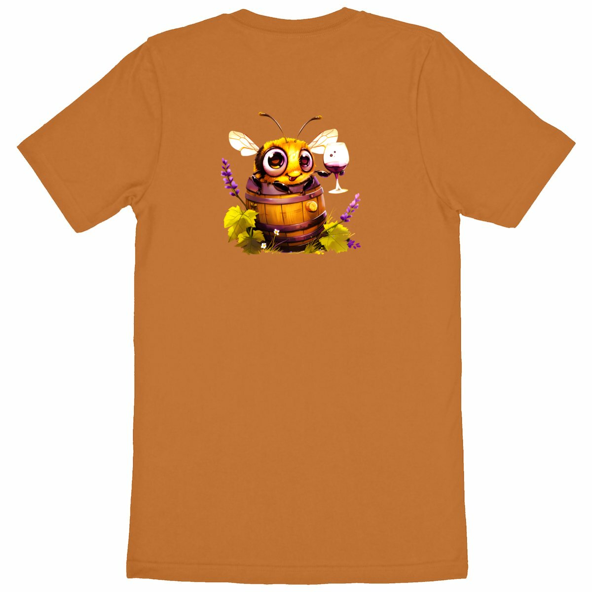 Bee Drinking Wine 3 Back T-shirt Homme à Col Rond