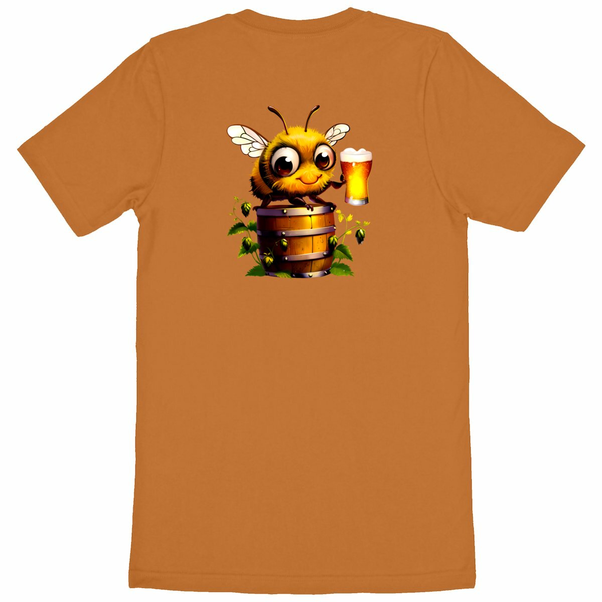 Bee Drinking Beer 2 Back T-shirt Homme à Col Rond