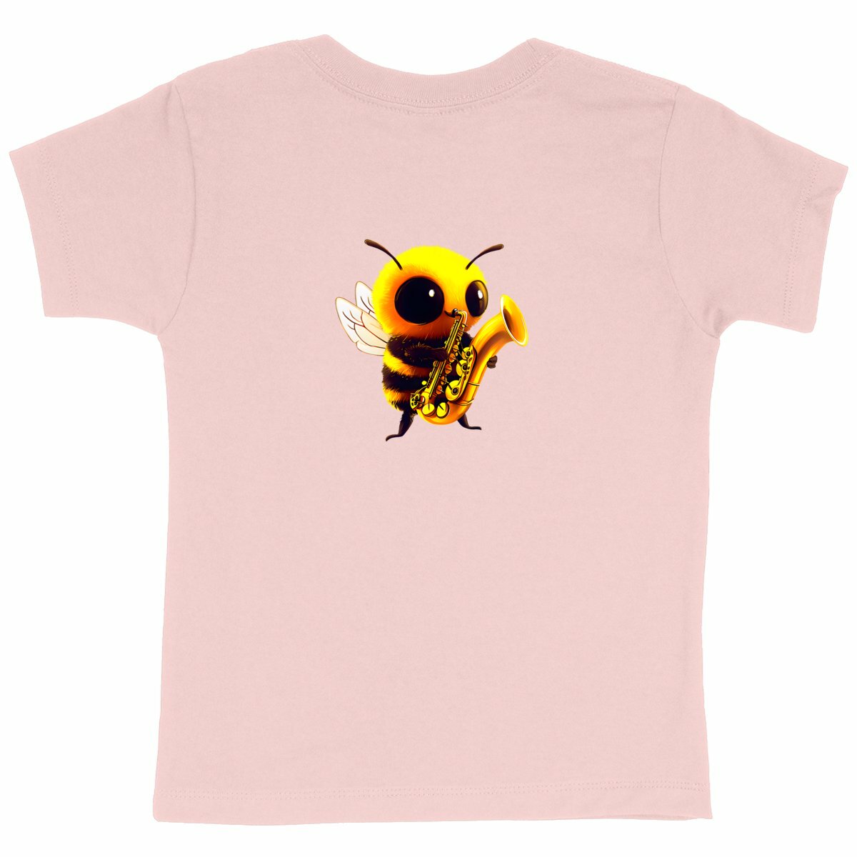 Saxophone Bee 1 Back T-shirt Enfant à Col Rond