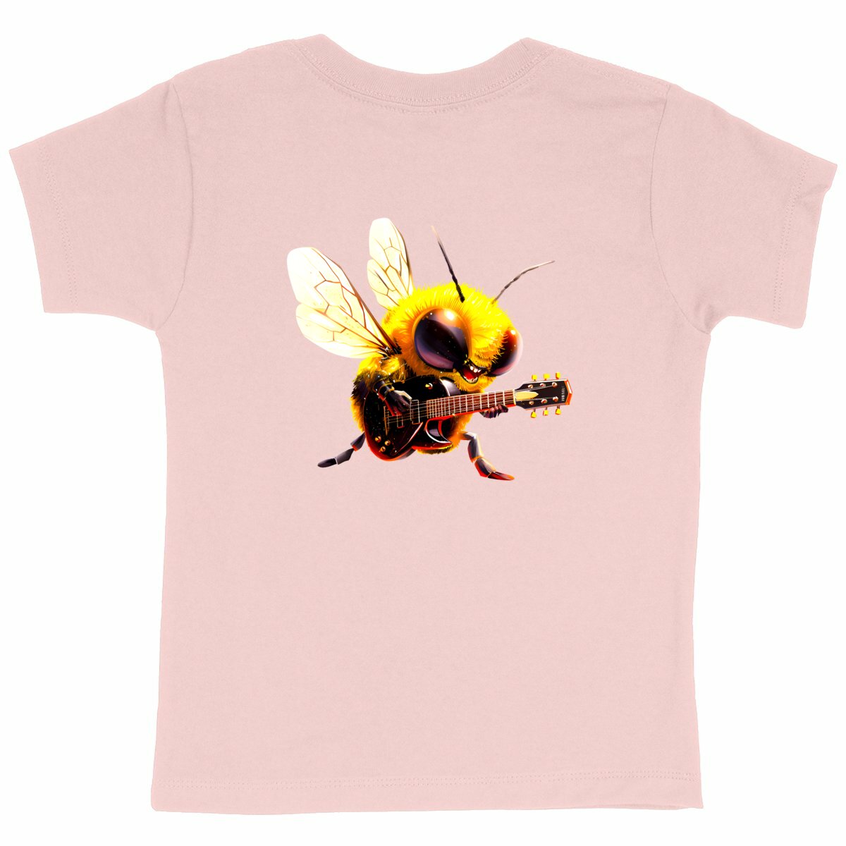 Guitar Bee 2 Back T-shirt Enfant à Col Rond