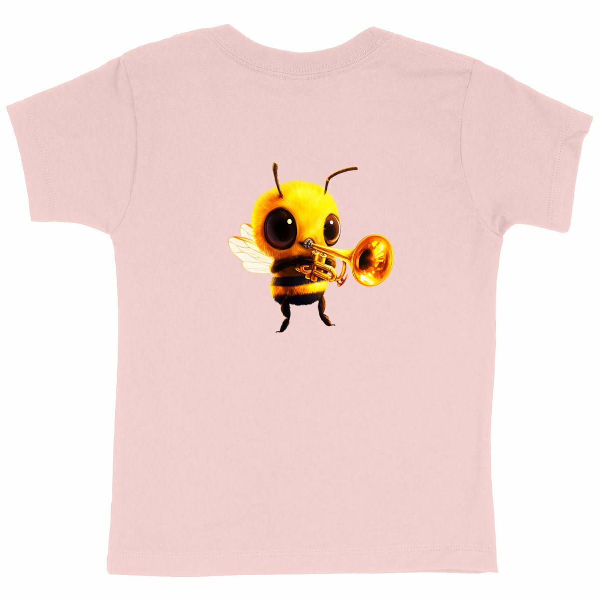 Trumpet Bee 1 Back T-shirt Enfant à Col Rond