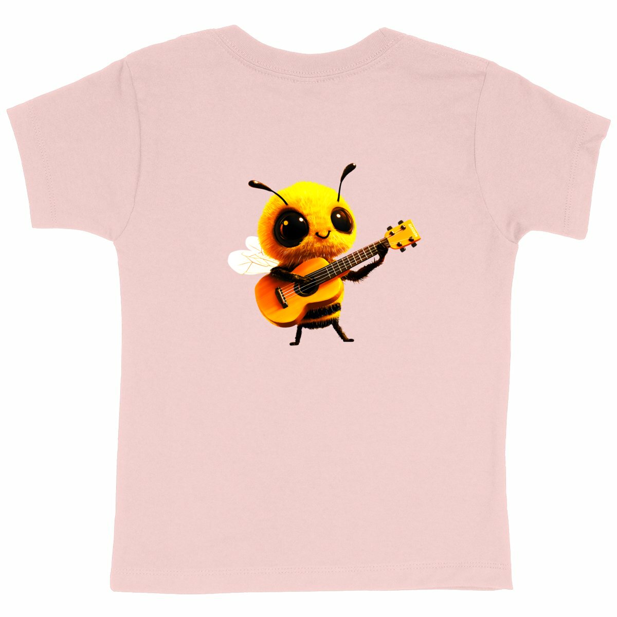 Guitar Bee 1 Back T-shirt Enfant à Col Rond