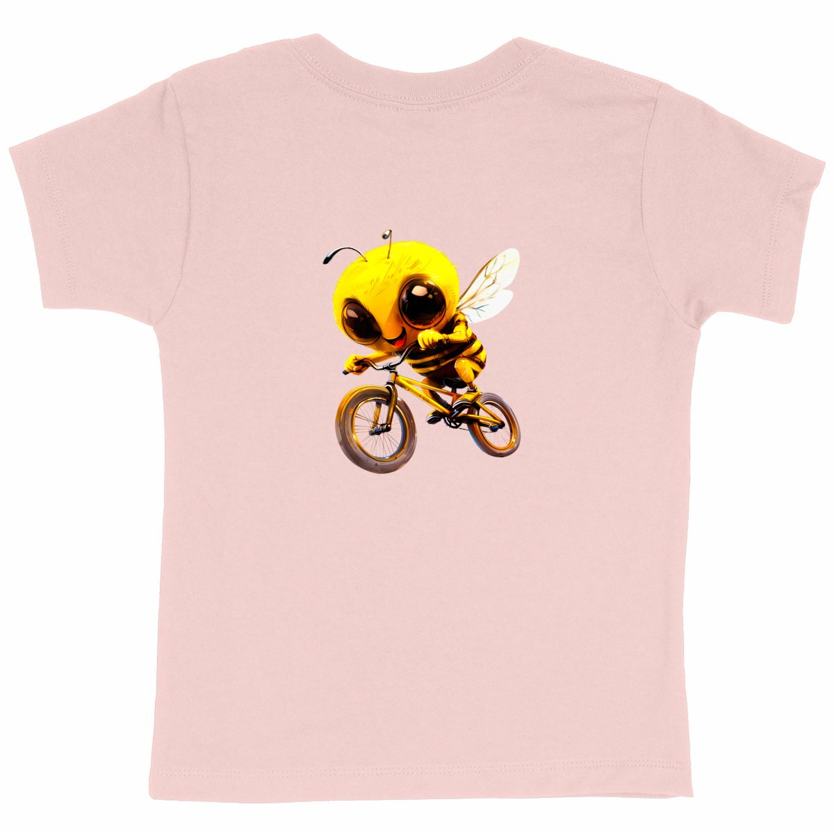 Biking Bee Back T-shirt Enfant à Col Rond