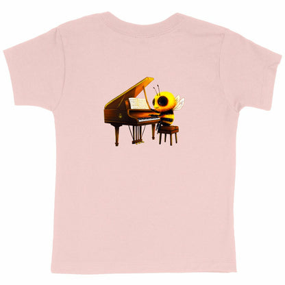 Piano Bee 1 Back T-shirt Enfant à Col Rond