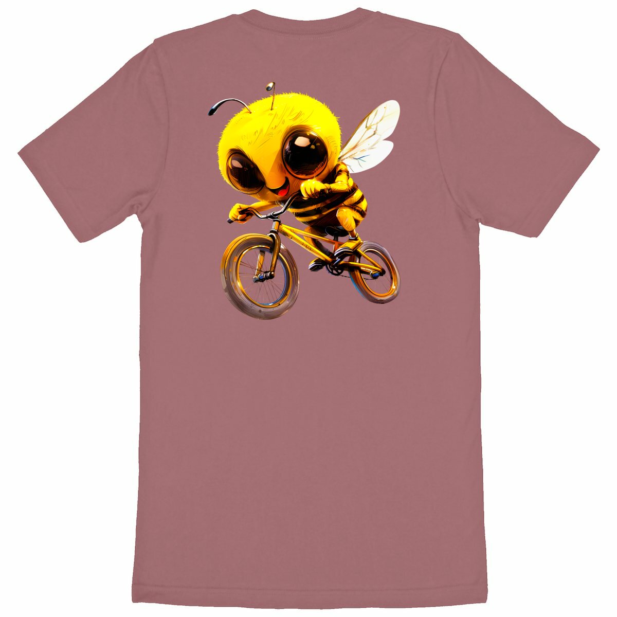 Biking Bee Back T-shirt Homme à Col Rond