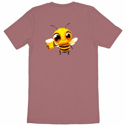 Bee Drinking Beer 2 Back T-shirt Homme à Col Rond