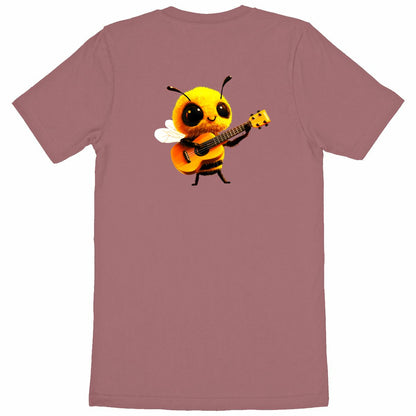 Guitar Bee 1 Back T-shirt Homme à Col Rond