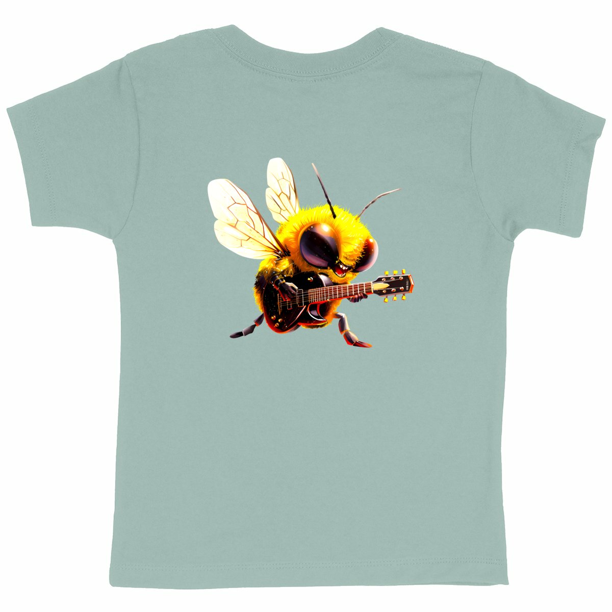 Guitar Bee 2 Back T-shirt Enfant à Col Rond