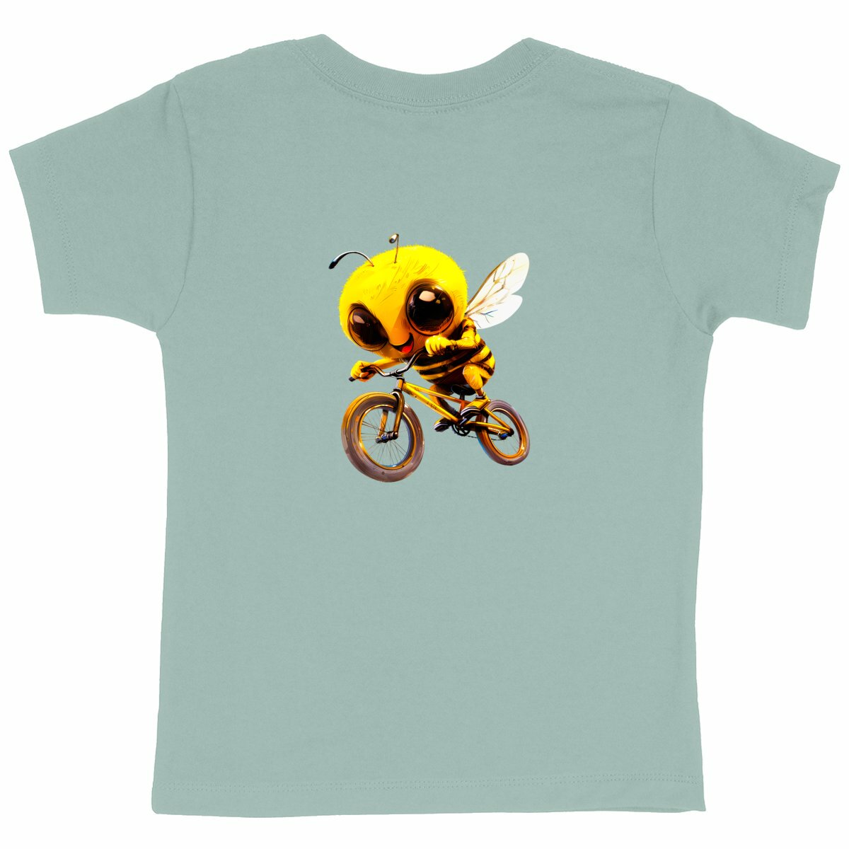 Biking Bee Back T-shirt Enfant à Col Rond