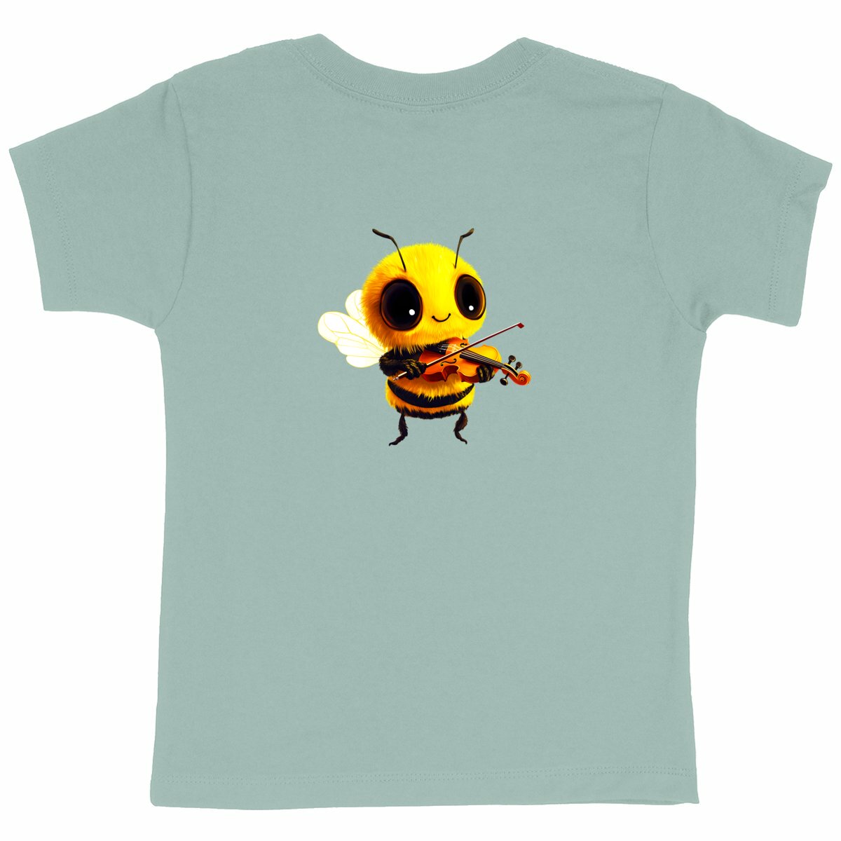 Violin Bee 1 Back T-shirt Enfant à Col Rond