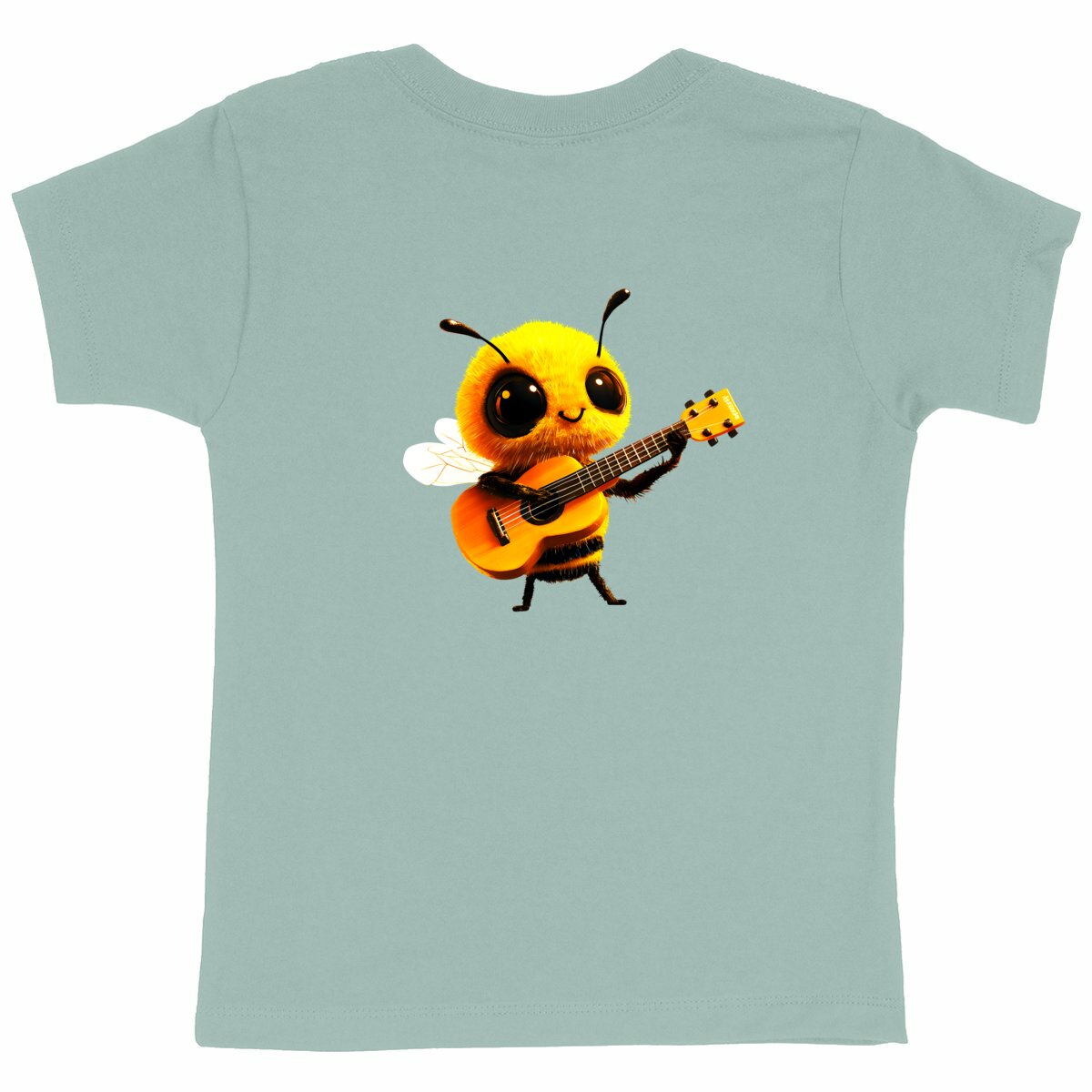 Guitar Bee 1 Back T-shirt Enfant à Col Rond