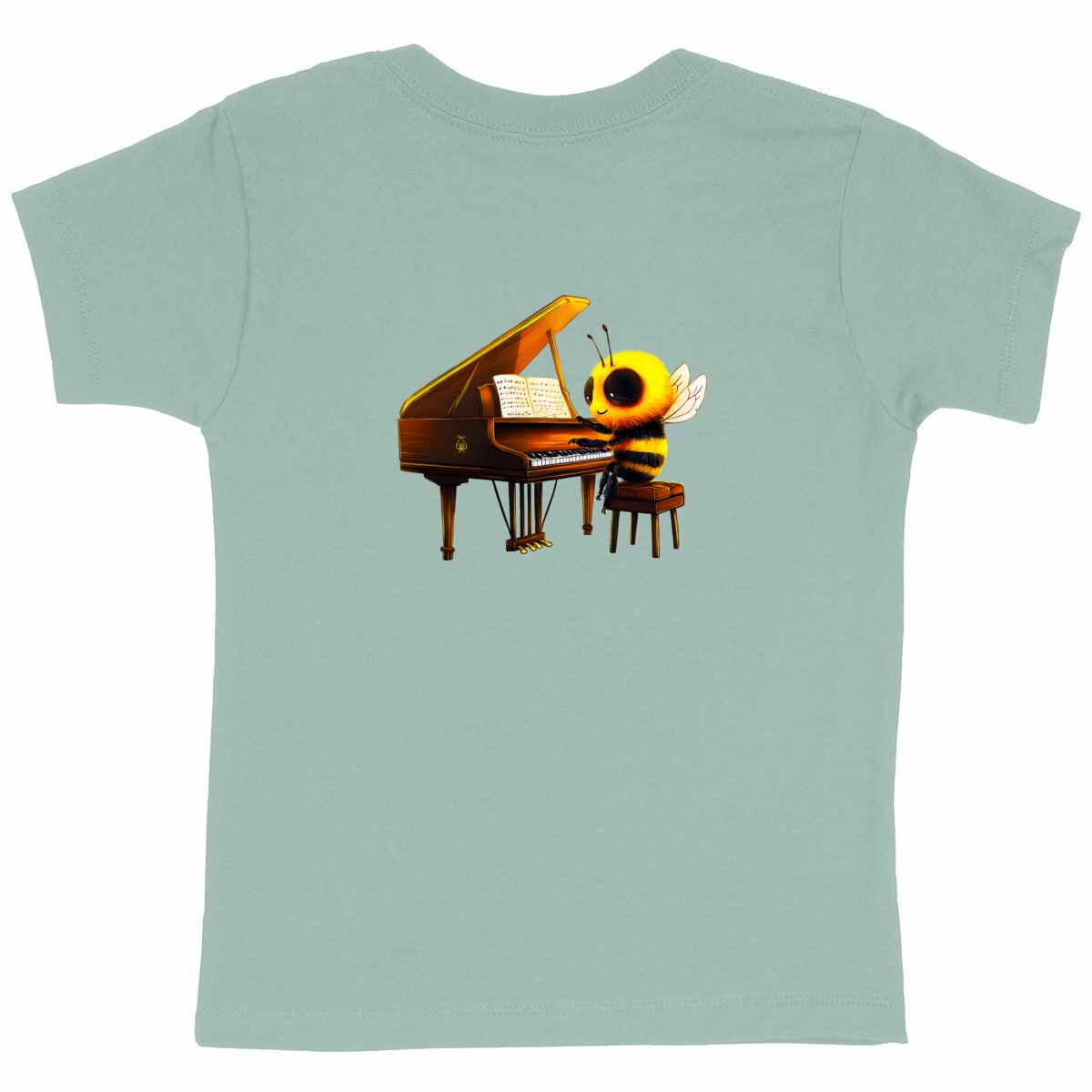 Piano Bee 1 Back T-shirt Enfant à Col Rond