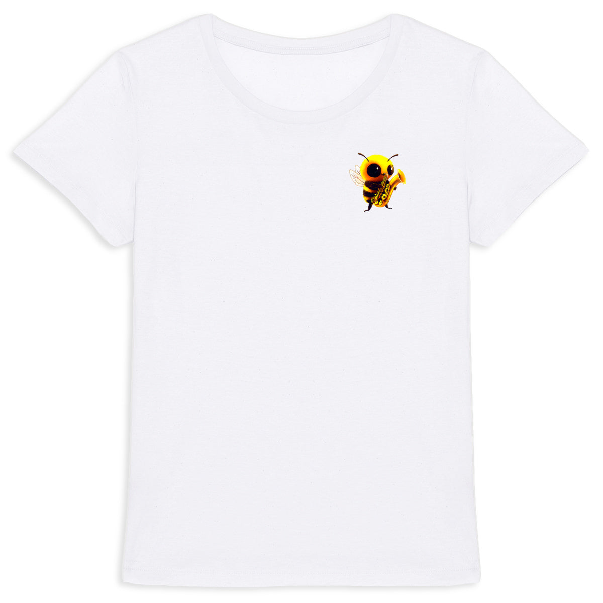 Saxophone Bee 1 Logo T-shirt Femme à Col Rond