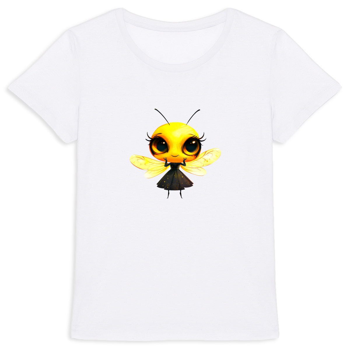 Dressed Up Bee 2 Front T-shirt Femme à Col Rond