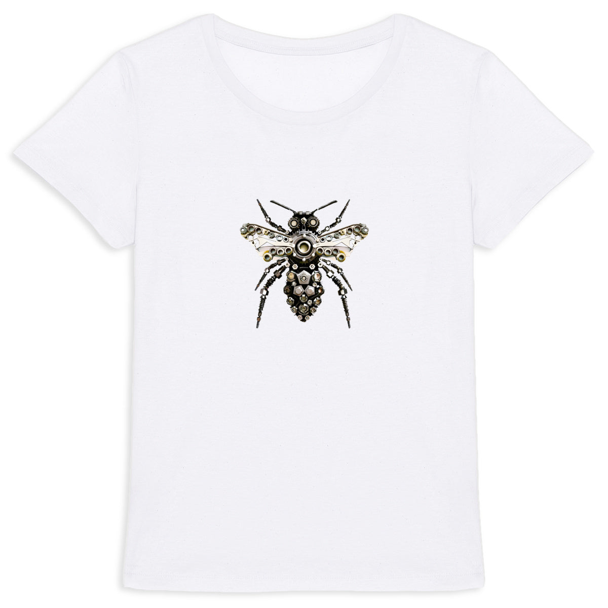 Bee Bolted 6 Front T-shirt Femme à Col Rond 