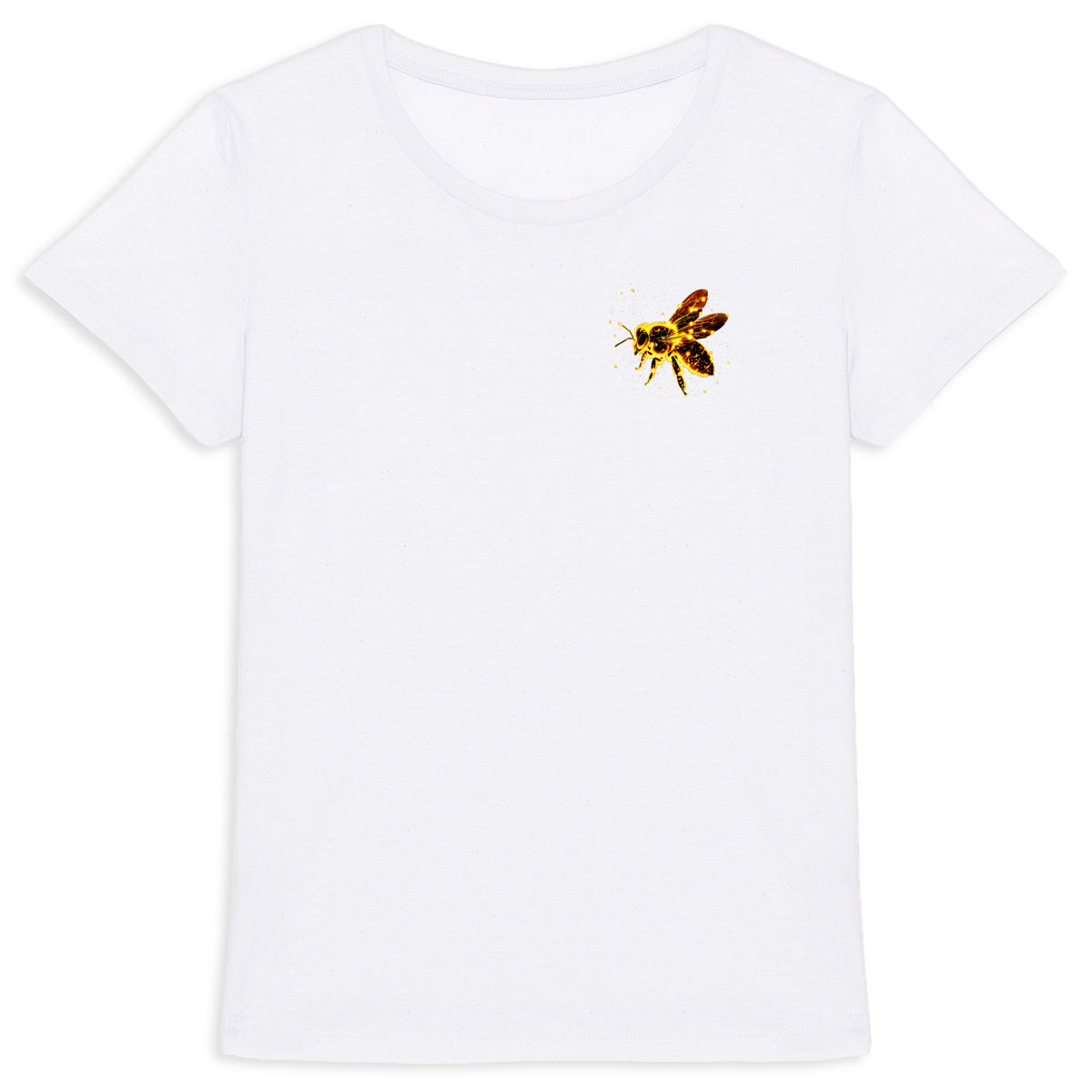 Celestial Yellow Bee 2 Logo T-shirt Femme à Col Rond