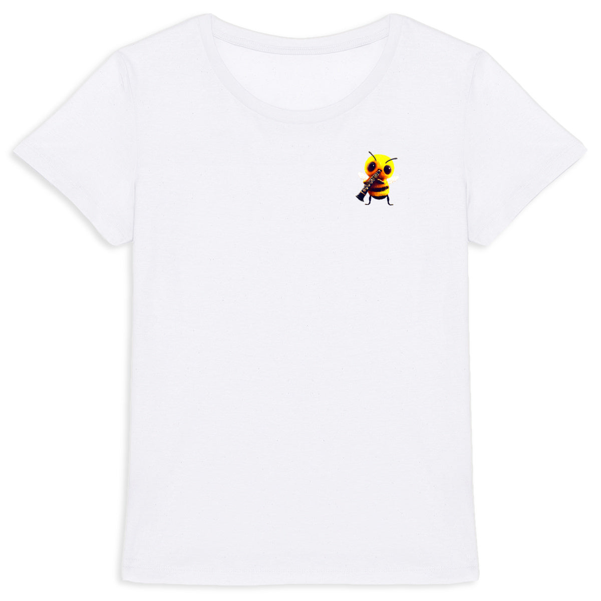 Clarinet Bee 1 Logo T-shirt Femme à Col Rond