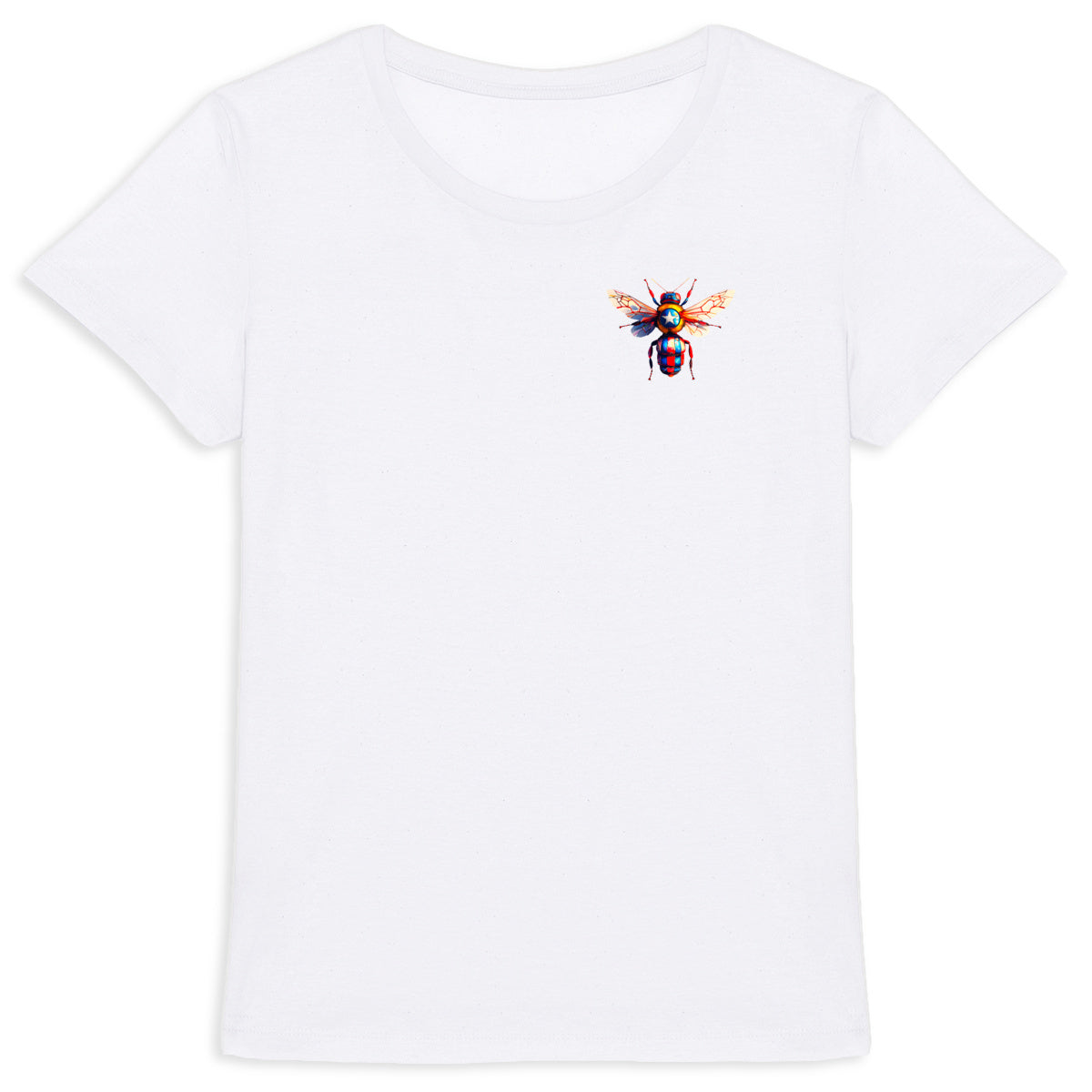 Captain America Bee Logo T-shirt Femme à Col Rond