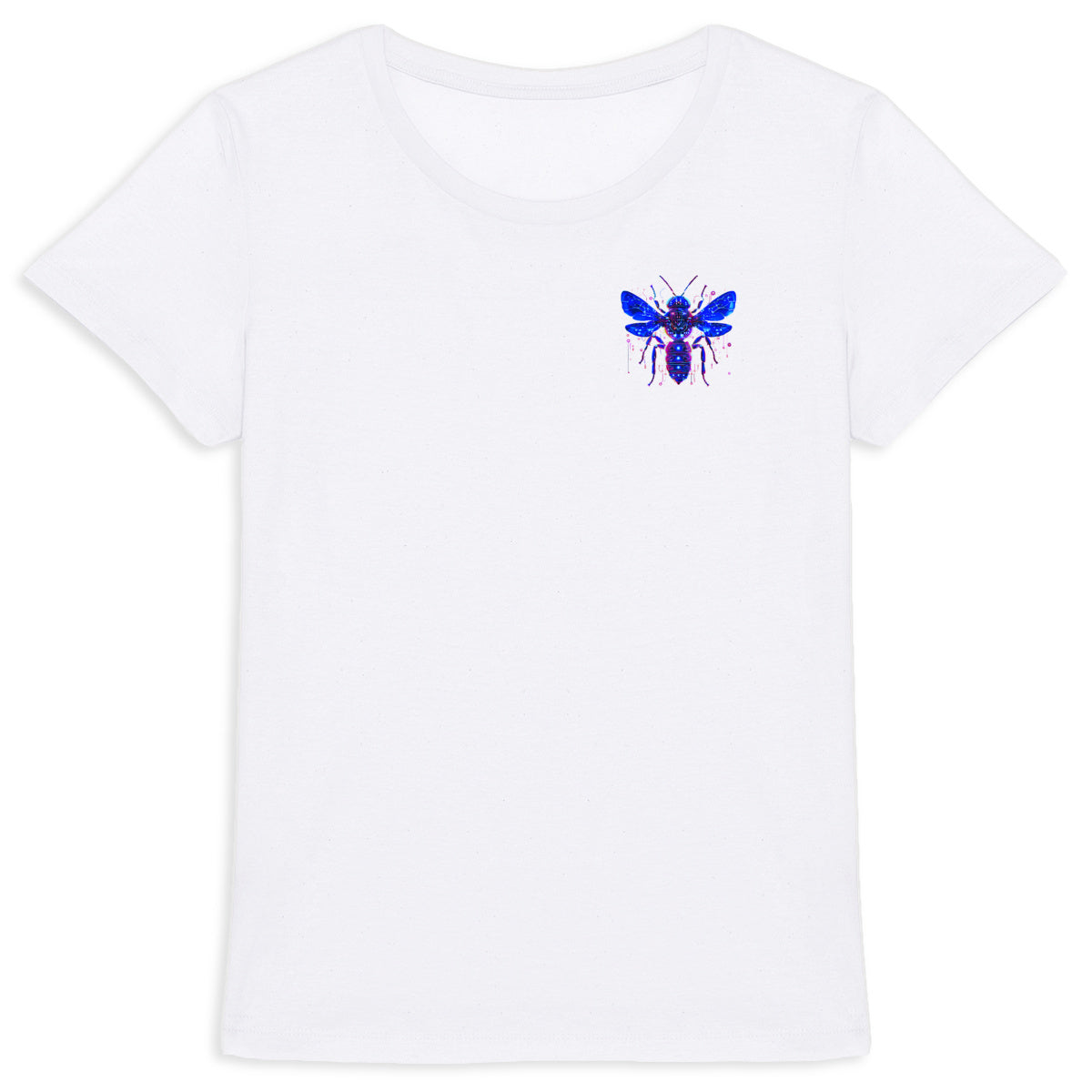 Eletronic Chip Blue Bee 1 Logo T-shirt Femme à Col Rond